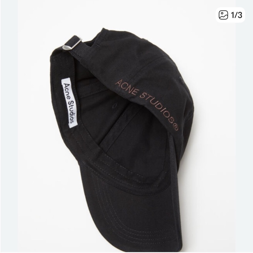 Acne Studios Black Cotton Twill cap